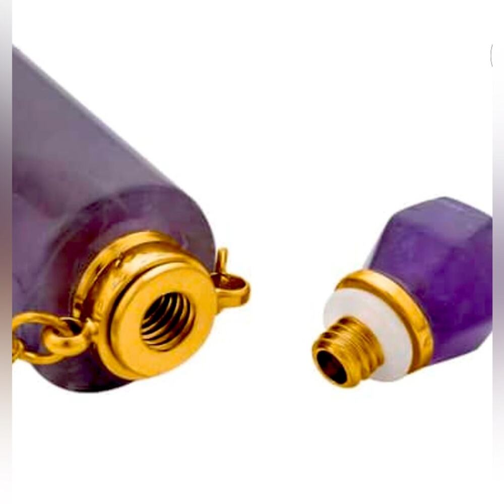 Amethyst Perfume Bottle Pendant Necklace 18-20” - Picture 4 of 5